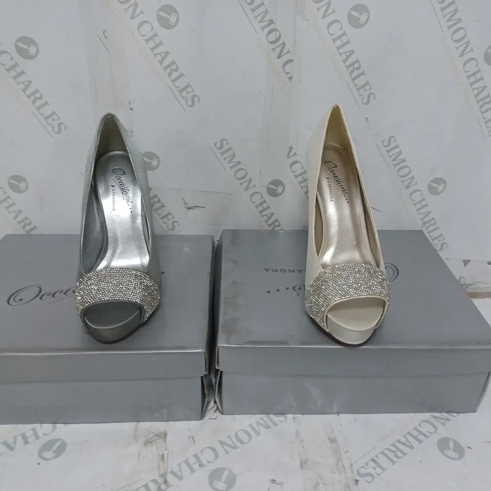 LOT OF 12 PAIRS OF OCCASIONS BY CASANDRA HIGH HEELED SHOES