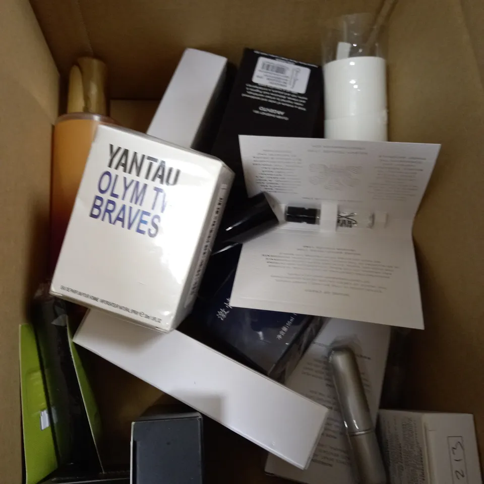 BOX OF APPROXIMATELY 10 ASSORTED FRAGRANCES TO INCLUDE OLIVER SWEENEY ARGENTO, CARAMEL VACAY BODY SPRAY, OLYM TWO BRAVES ETC
