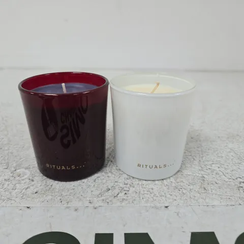 RITUALS SCENTED CANDLE DUO IN GLASS VOTIVE HOLDERS β RED & WHITE
