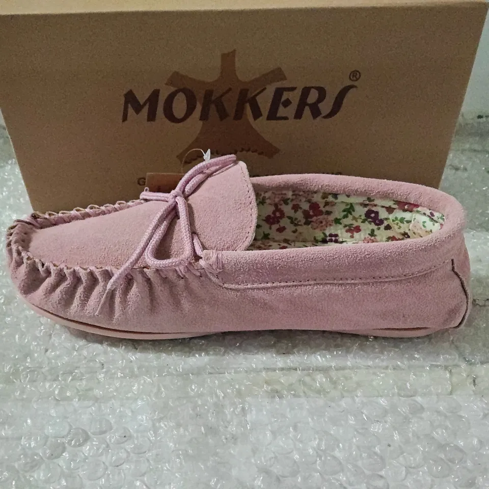 MOKKERS GENUINE LEATHER MOCCASINS – PINK, UK SIZE 7