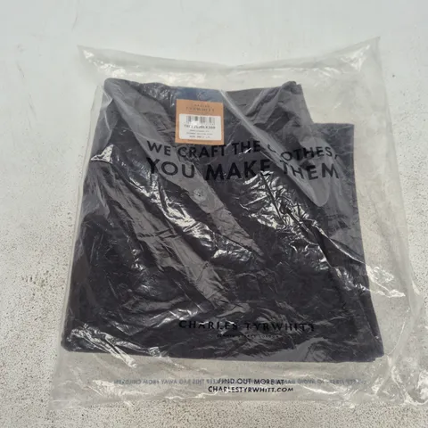 BAGGED CHARLES TYRWHITT BLACK CLASSIC FIT ULTIMATE NON-IRON CHINO IN BLACK - 36W/30L
