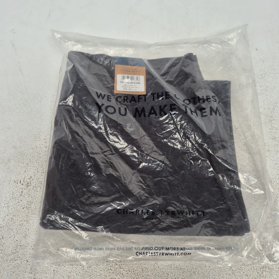 BAGGED CHARLES TYRWHITT BLACK CLASSIC FIT ULTIMATE NON-IRON CHINO IN BLACK - 36W/30L