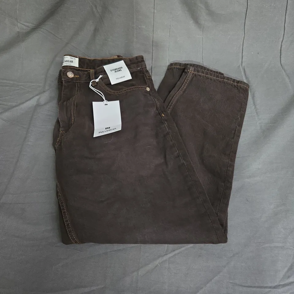 PULL & BEAR STANDARD JEANS IN BROWN SIZE 31