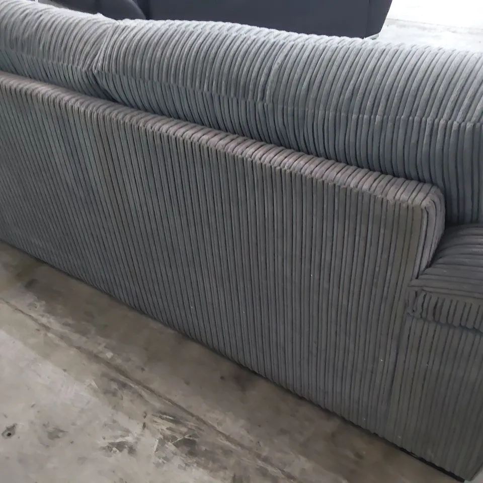 DESIGNER THREE SEATER SOFA GREY JUMBO CHORD