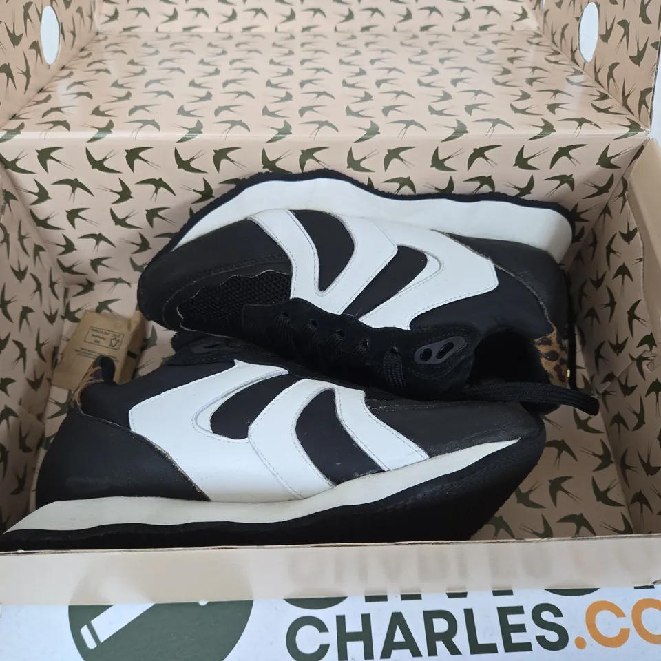 RAVEL INNES RLS674 BLACK LEATHER SNEAKERS – UK 3 (EUR 36)