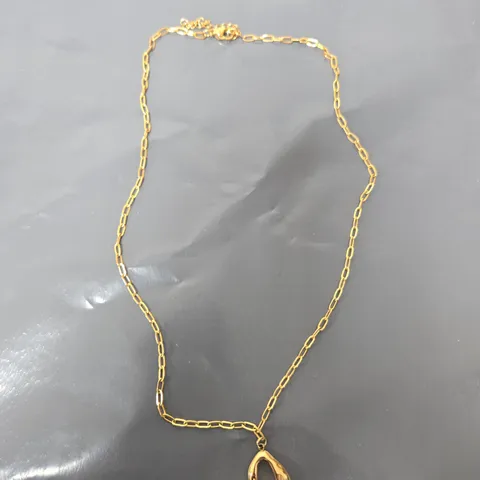 FOR YOU COLLECTION GOLD-TONE NECKLACE WITH TEARDROP PENDANT