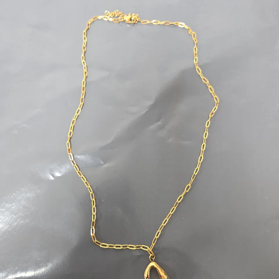 FOR YOU COLLECTION GOLD-TONE NECKLACE WITH TEARDROP PENDANT
