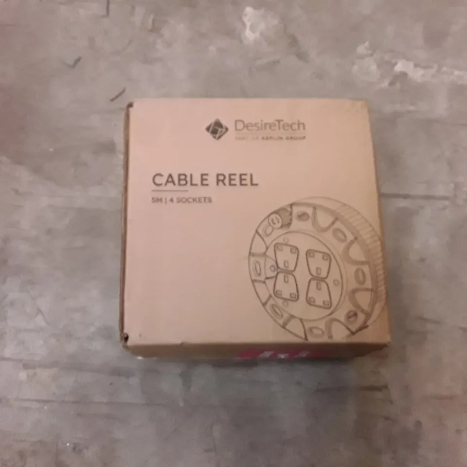 BOXED DESIRETECH CABLE REEL 5M 4 SOCKETS 