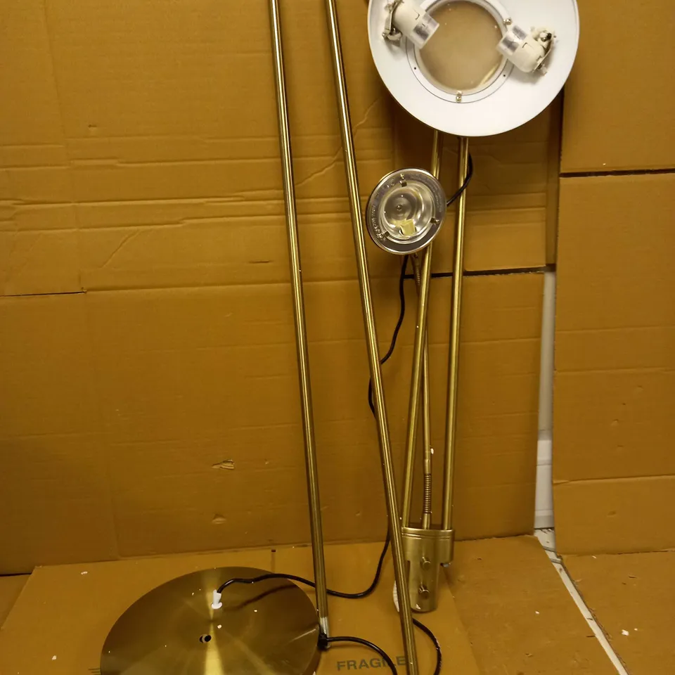 JOHN LEWIS ZELLA UPLIGHTER ANTIQUED BRASS FINISH FLOOR LAMP 