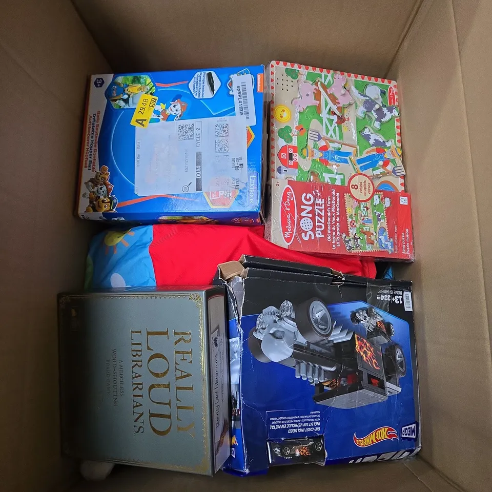 LARGE BOX OF ASSORTED TOYS AND GAMES