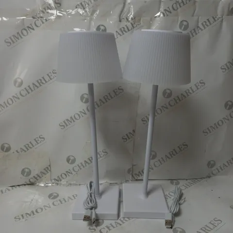 SFIXX SET OF 2 INDOOR OUTDOOR TOUCH TABLE LIGHTS - WHITE