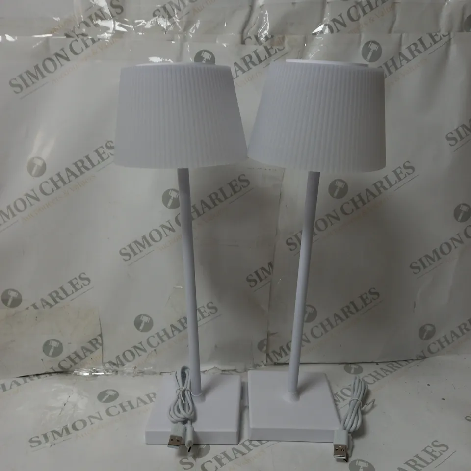 SFIXX SET OF 2 INDOOR OUTDOOR TOUCH TABLE LIGHTS - WHITE