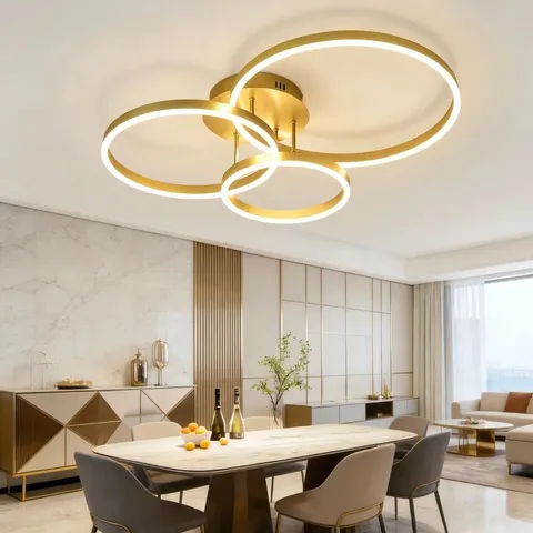 BOXED LED SEMI FLUSH MOUNT MODERN MULTI-RING LED FLUSH MOUNT CEILING