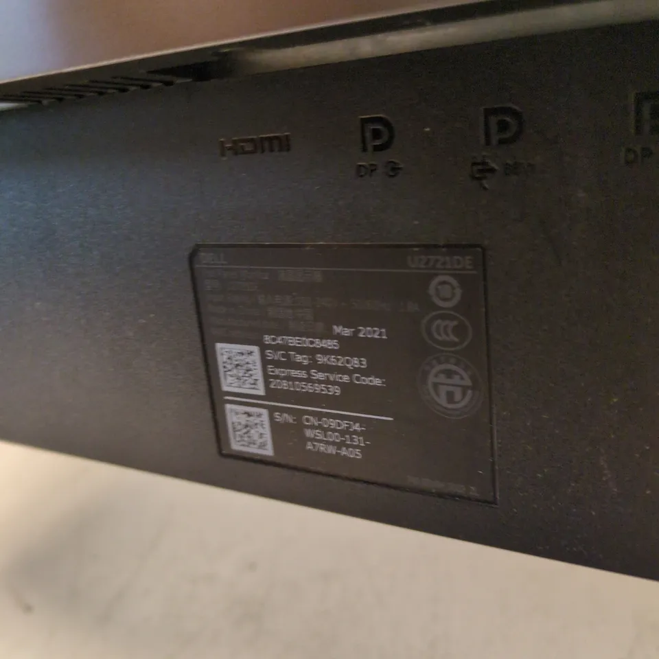 DELL COMPUTER MONITOR – BLACK, HDMI & DISPLAYPORT INPUTS, ON STAND