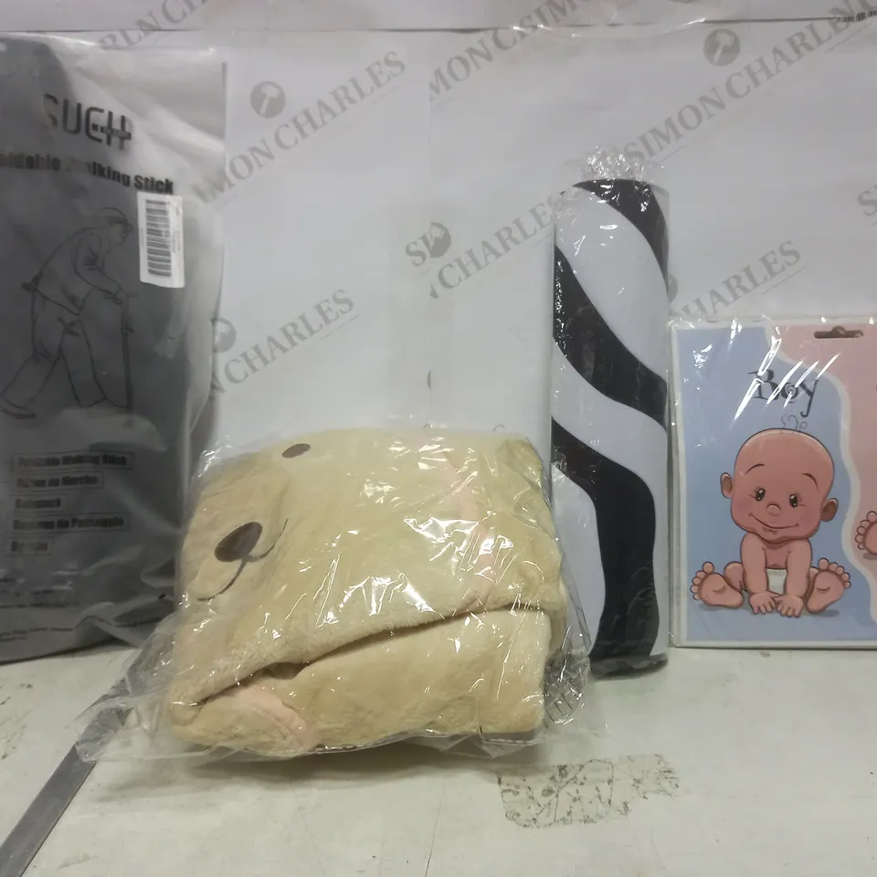 BOX OF APPROXIMATELY 10 ASSORTED ITEMS TO INCLUDE - BOY OR GIFT SET - MOUSE MAT - SUCH FOLDABLE WALKING STICK ETC