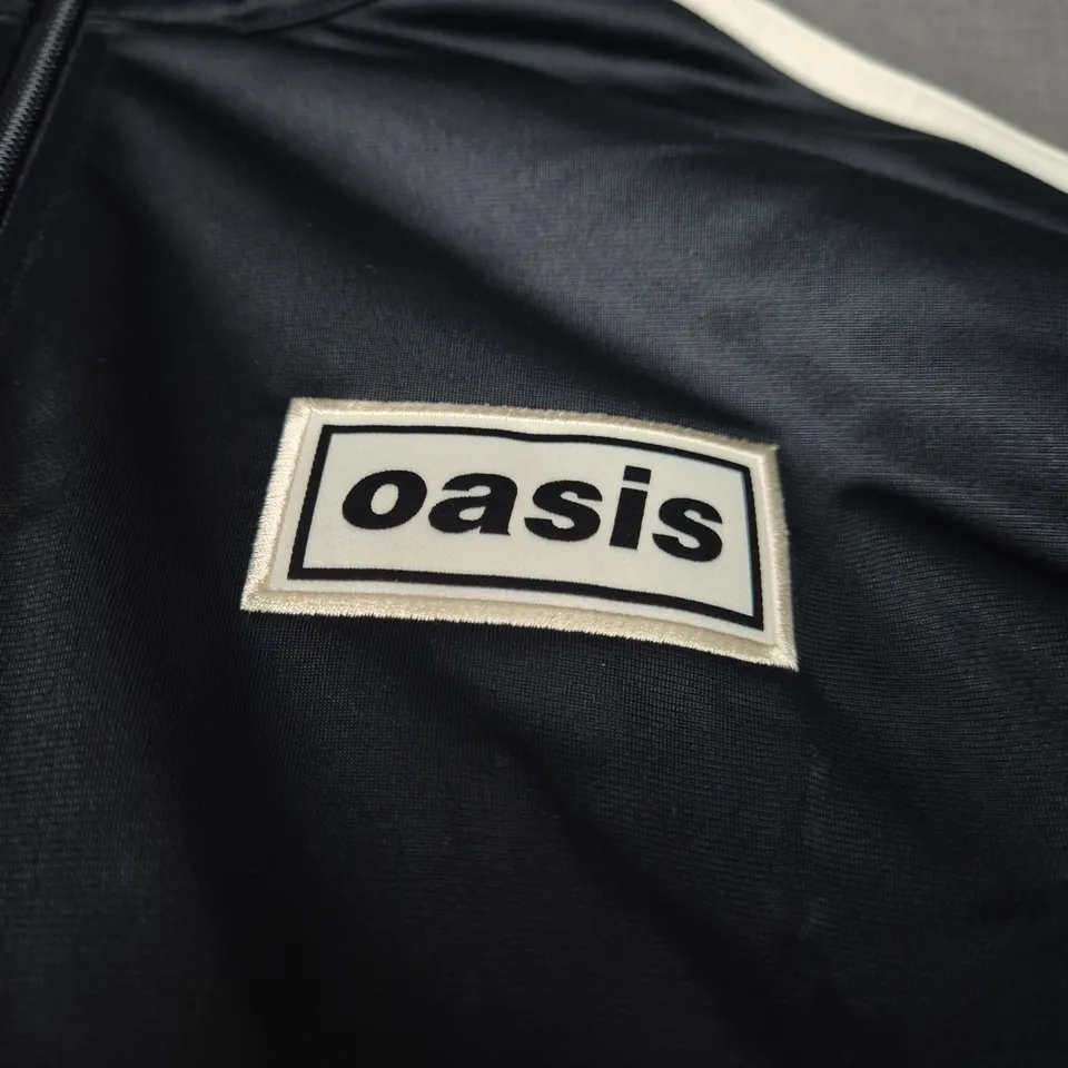 ADIDAS FIREBIRD TT TRACK JACKET – BLACK, OASIS PATCH, UK SIZE S (MEN'S)