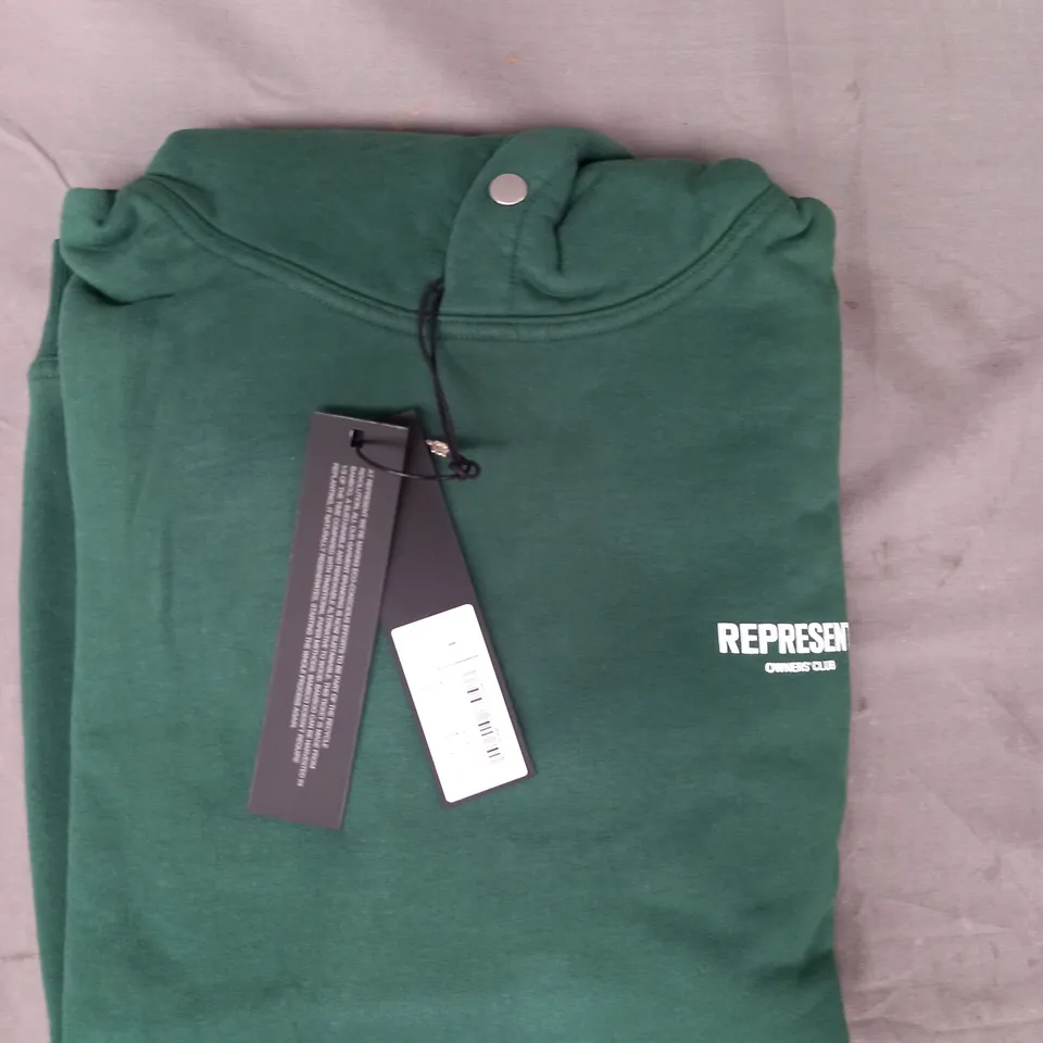 REPRESENT OWNERS CLUB HOODIE IN RACING GREEN SIZE L