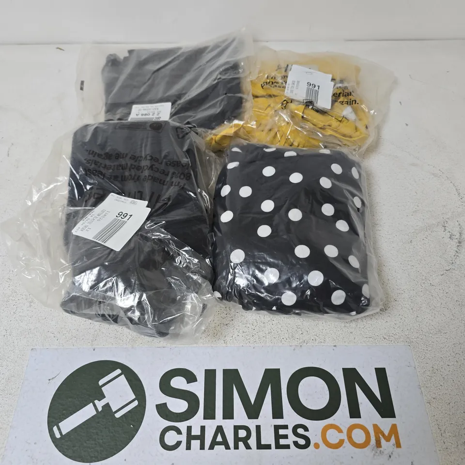 APPROXIMATELY 20 ASSORTED CLOTHING ITEMS IN VARIOUS SIZES, STYLES & SIZES TO INCLUDE BLACK DRESS, COTTON ELASTIC TROUSERS, OCHRE FRILL BLOUSE, ETC - COLLECTION ONLY