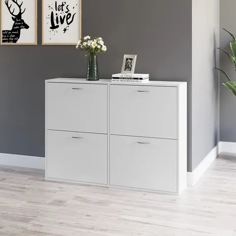 BOXED 24 PAIR SHOE CABINET - WHITE (2 BOXES)