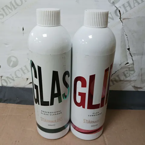 LOT OF 2 STARNAGKOSS CLAY LUBRICANT AND GLASS CLEANER / COLLECTION ONLY