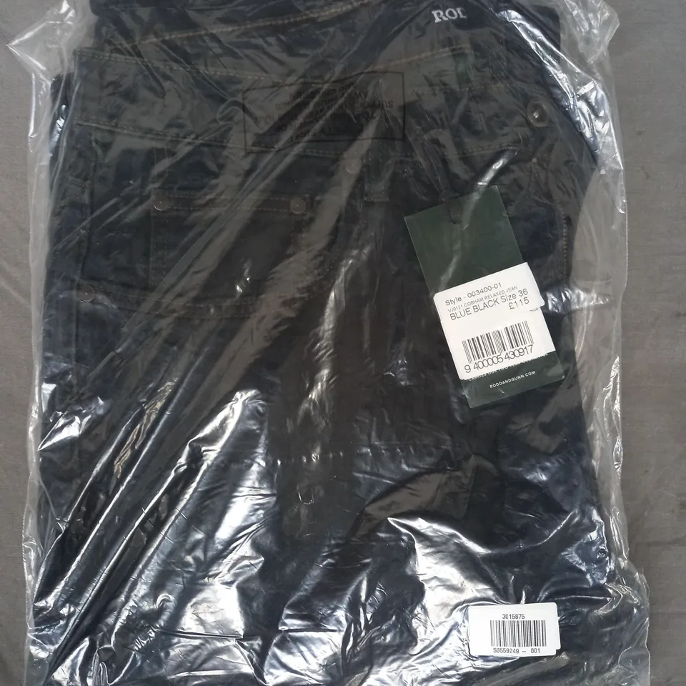 RODD & GUNN COBHAM RELAXED JEANS DARK NAVY SIZE 36