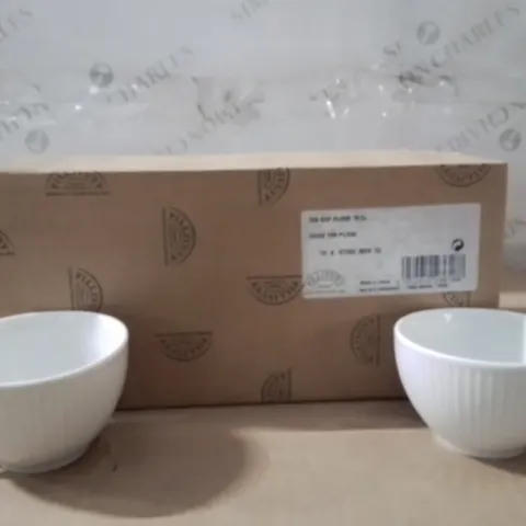 BOXED PILLIVUYT TEA CUPS 18CL APPROXIMATELY 12