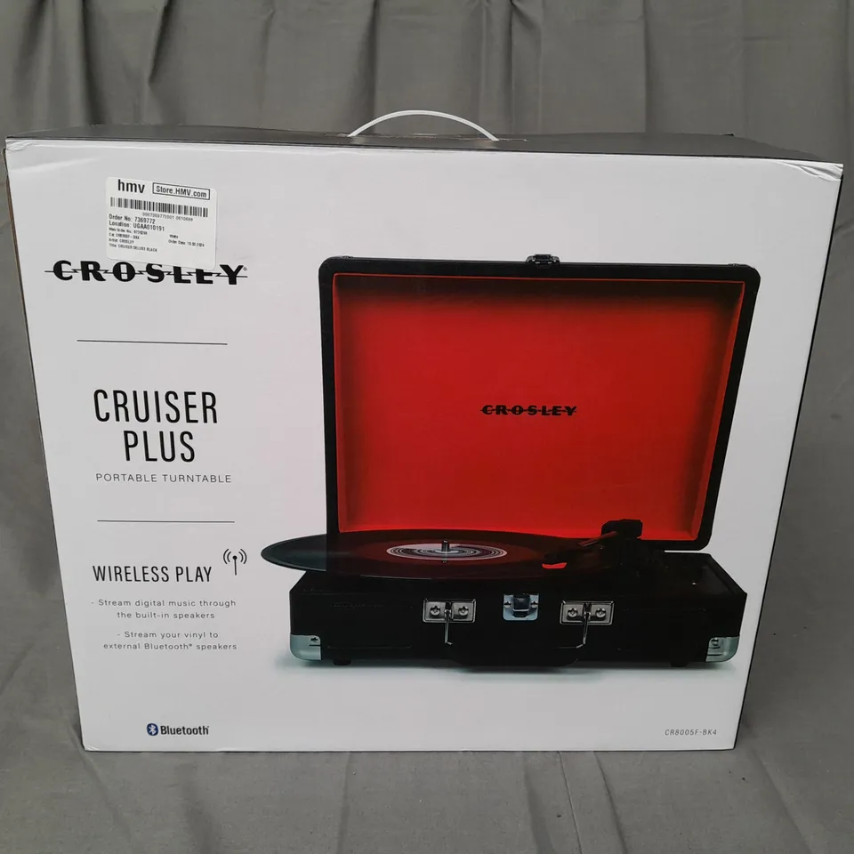 BOXED CROSLEY CRUISER PLUS PORTABLE TURNTABLE