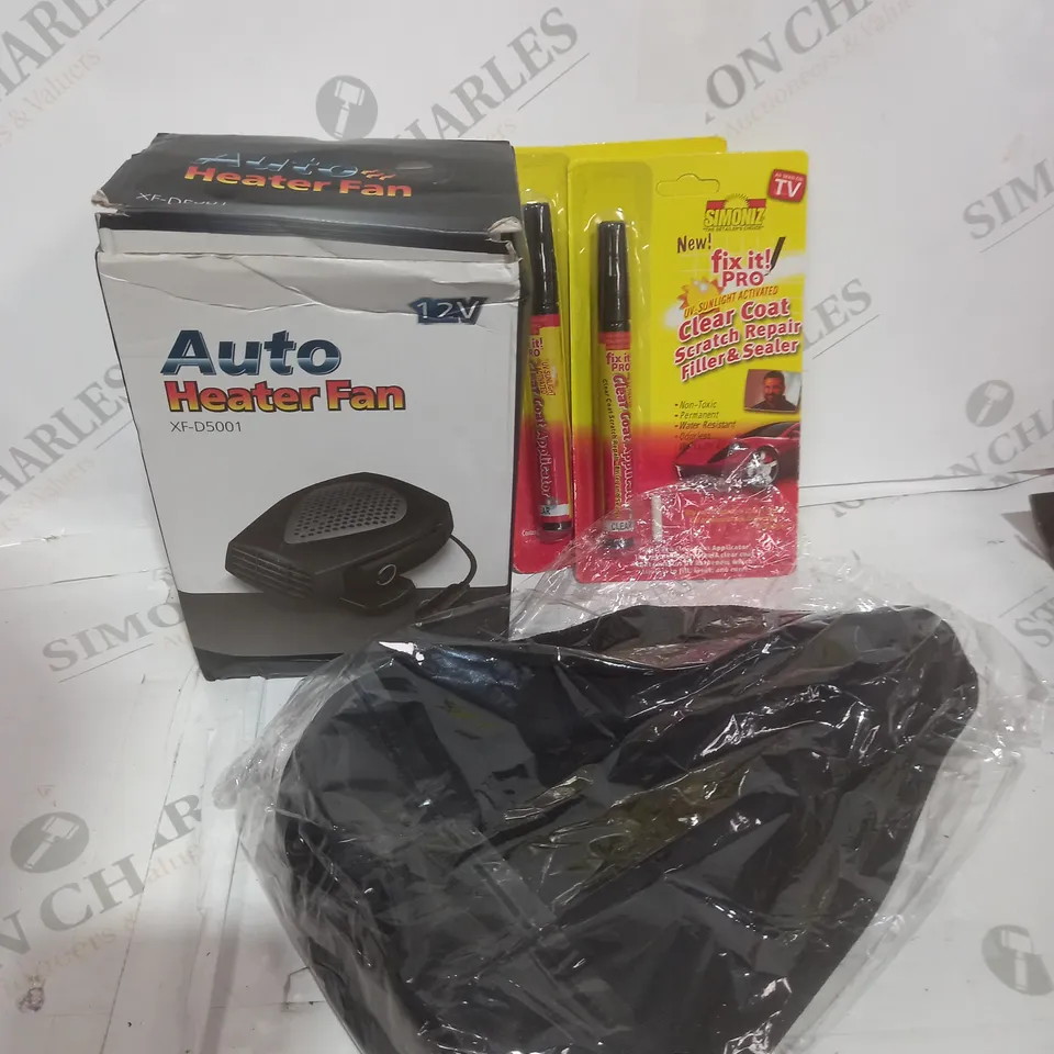 LOT OF ASSORTED ITEMS TO INCLUDE HEATER SCRATCH REPAIR , FLOOR MATTS 