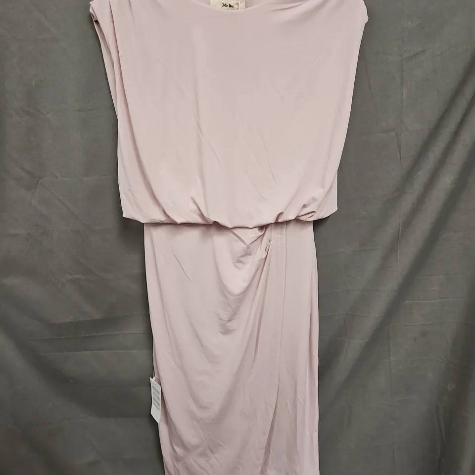 JOLIE MOI TIERED DRAPED PENCIL DRESS IN LIGHT PINK - UK SIZE 12