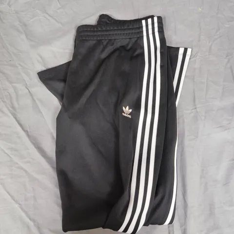 ADIDAS BLACK FLARED TRACK PANTS – WOMEN'S, UK L, 3-STRIPE SIDE