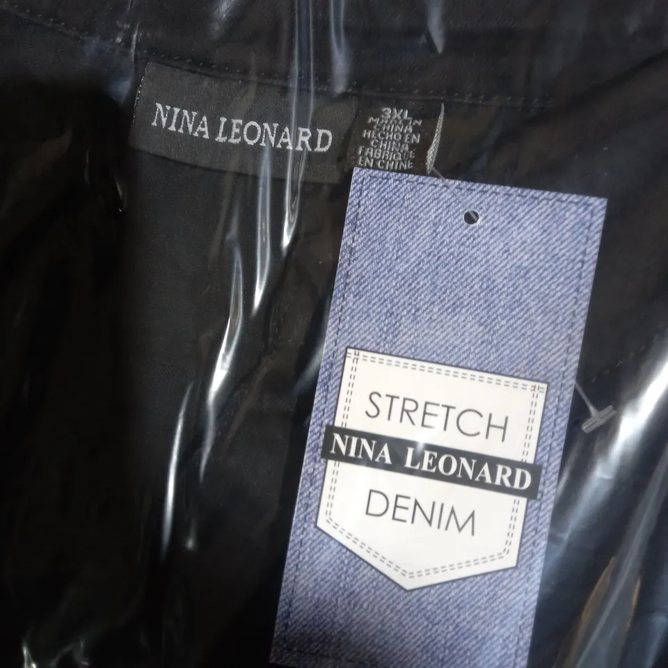 4 X BRAND NEW ELBOW SLEEVE BUTTON UP STRETCH DENIM DRESS BY NINA LEONARD BLACK 3XL