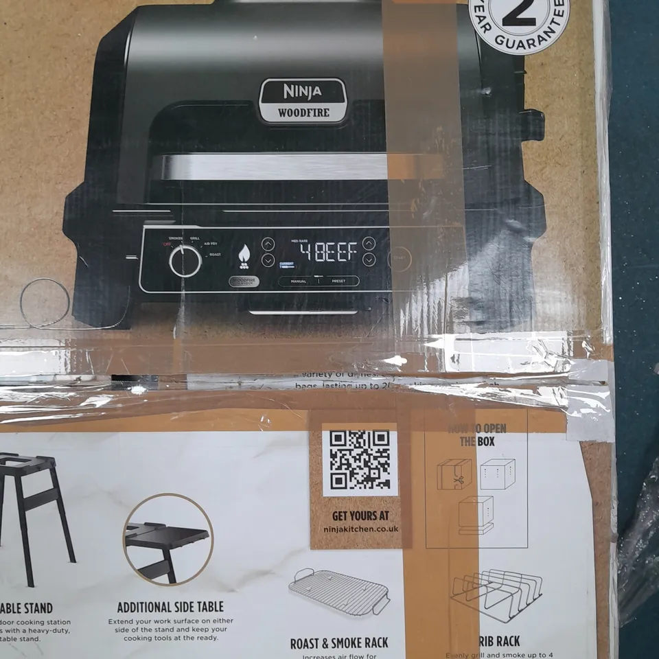 NINJA WOOD FIRE PRO XL ELECTRIC BBQ GRILL,SMART COOK SYSTEM BUILT IN THERMOMETER