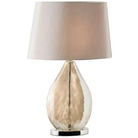 BOXED ENDON LIGHTING KEW-TLGO KEW GOLD EFFECT IP20 60W E27 MINK FAUX SILK SHADE TABLE LAMP