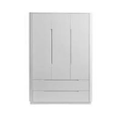 BOXED GLEAM 3 DOOR 2 DRAWER WARDROBE IN WHITE (3 BOXES)