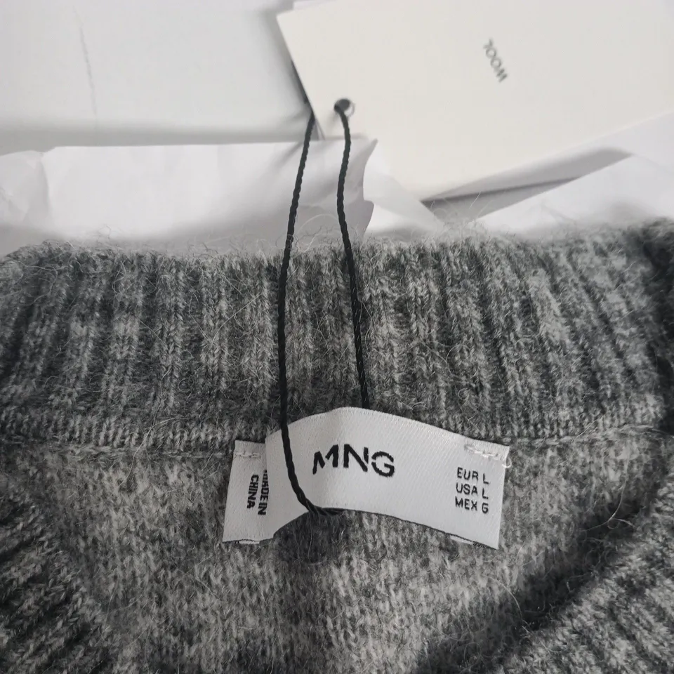 MANGO KNIT JUMPER – GREY MARL, UK 12 (EU L)