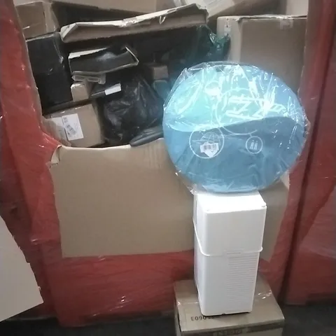 PALLET OF ASSORTED HOUSEHOLD GOODS AND PRODUCTS TO INCLUDE; BAR STOOL, AIR CONDITIONER, TENT ETC