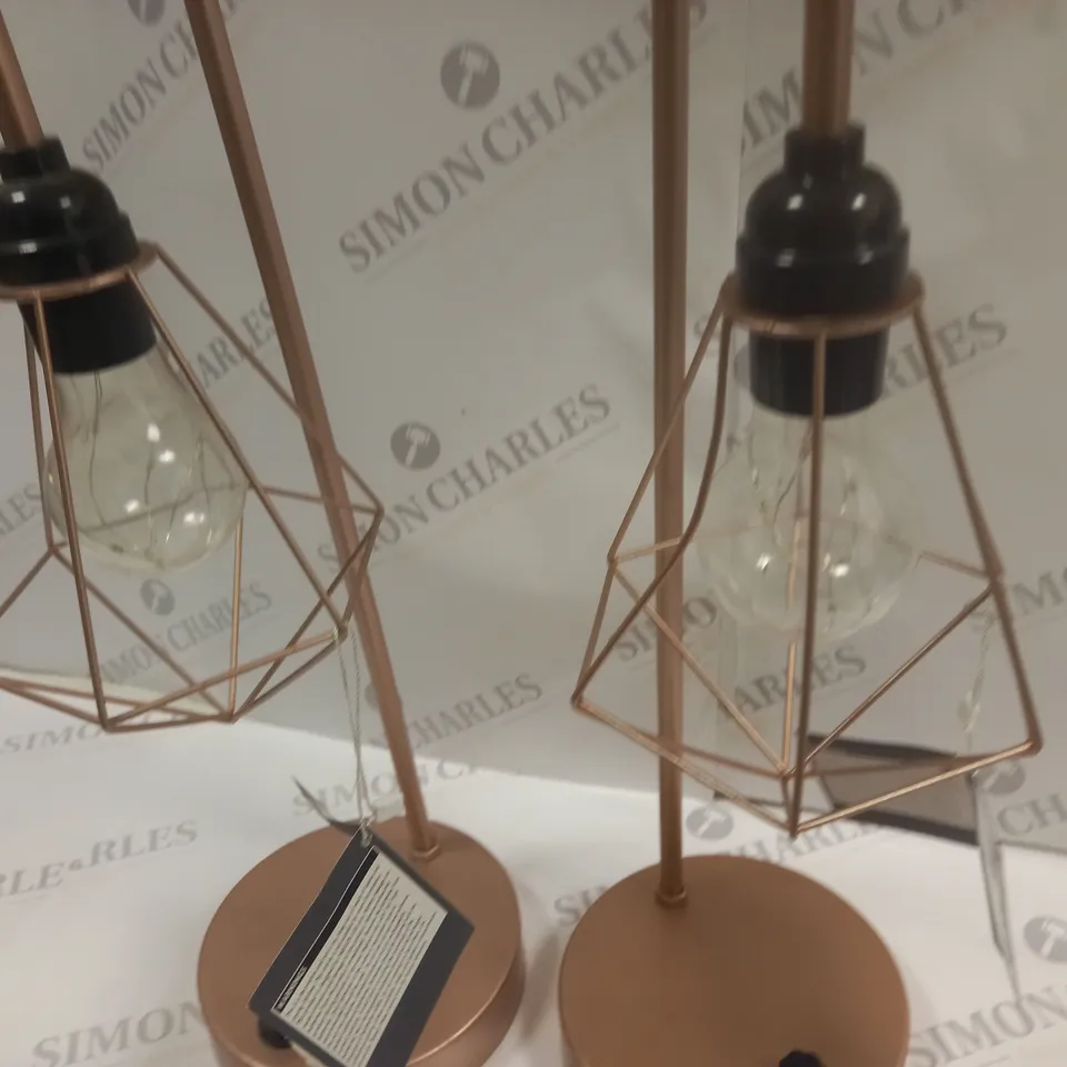 PAIR OF GEORGE CURVED DESK LAMPS IN COPPER EFFECT