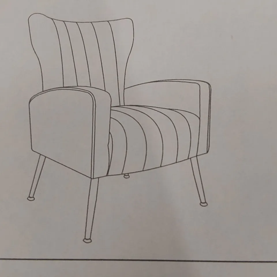 BOXED VELVET ACCENT CHAIR 