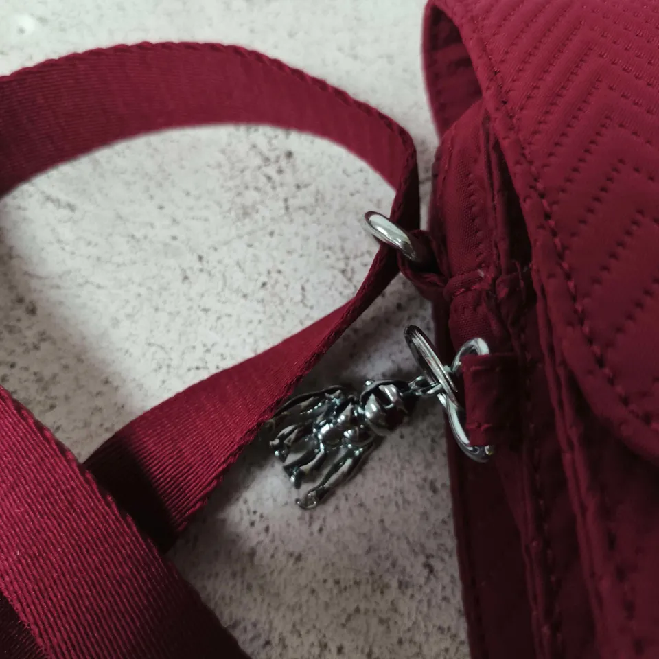 KIPLING CROSSBODY BAG – MAGENTA QUILTED FABRIC WITH LOGO