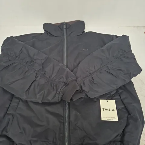 TALA HIGH NECK REVERSIBLE BOMBER JACKET – BLACK/AMERICANO – SIZE LARGE