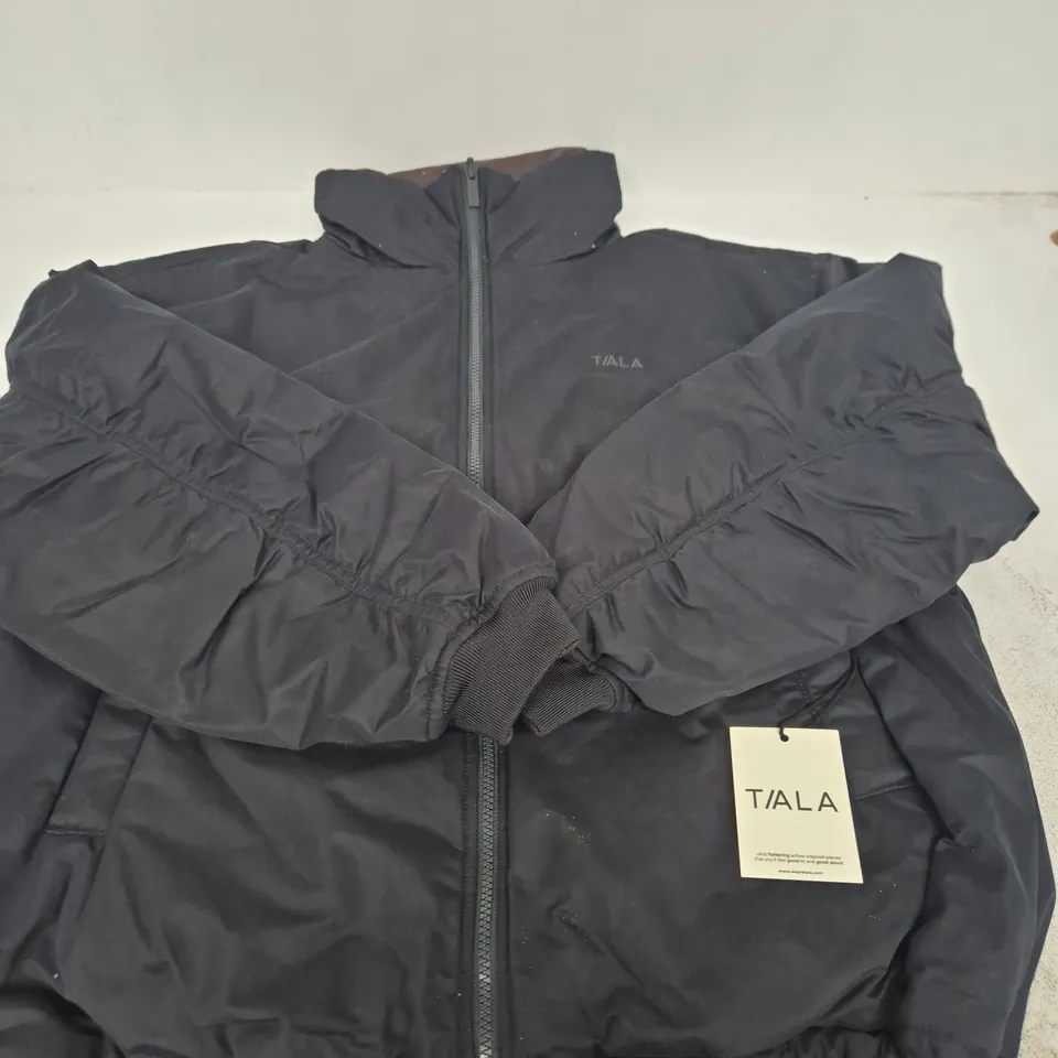 TALA HIGH NECK REVERSIBLE BOMBER JACKET – BLACK/AMERICANO – SIZE LARGE