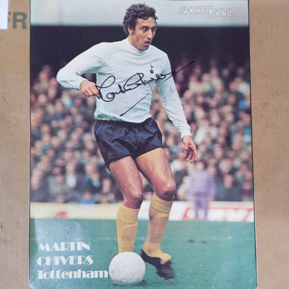 SMALL ASSORTMENT OF MARTIN CHIVERS SIGNED FOOTBALL PHOTOS