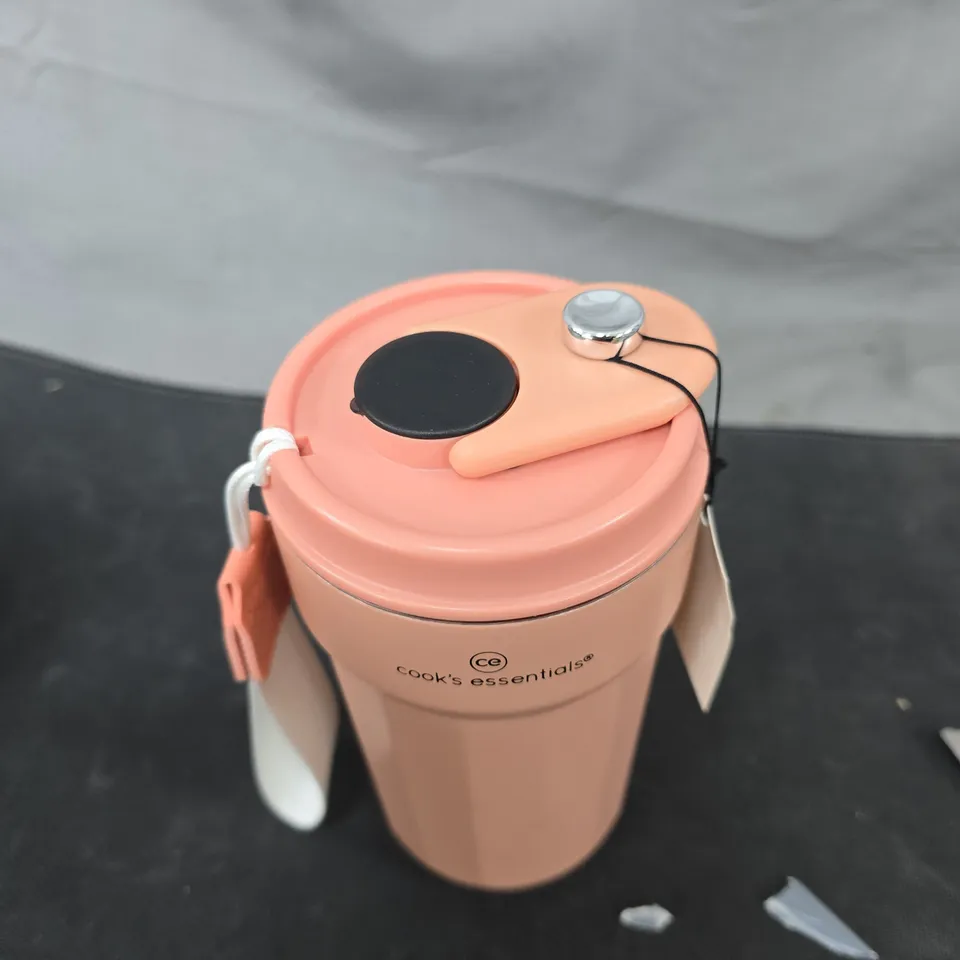 COOK'S ESSENTIALS PINK TRAVEL MUG WITH DIGITAL LID DISPLAY 