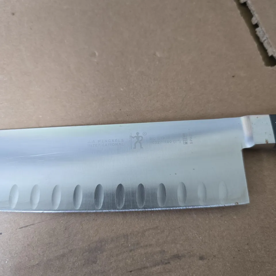 J.A. HENCKELS INTERNATIONAL CHEF'S KNIFE – GRANTON EDGE, 8-INCH, 3-RIVET HANDLE