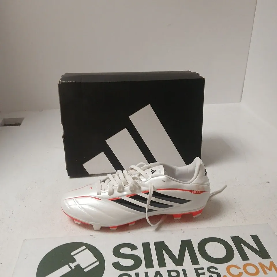 ADIDAS COPA PURE IV CLUB FG/MG JUNIOR FOOTBALL BOOTS – WHITE/BLACK/RED - UK 5 