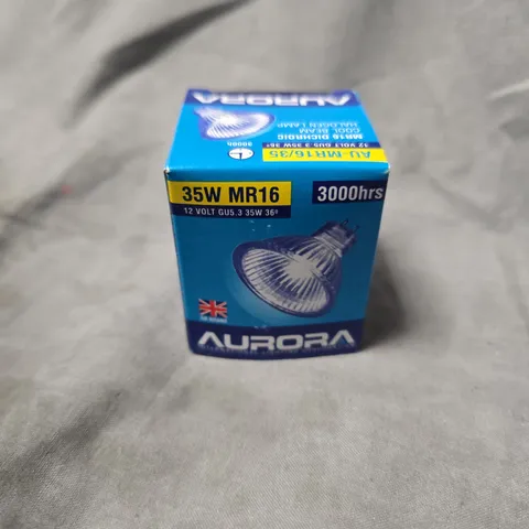 APPROXIMATELY 50 BOXED AURORA 3000HRS 35W MR16 BULBS