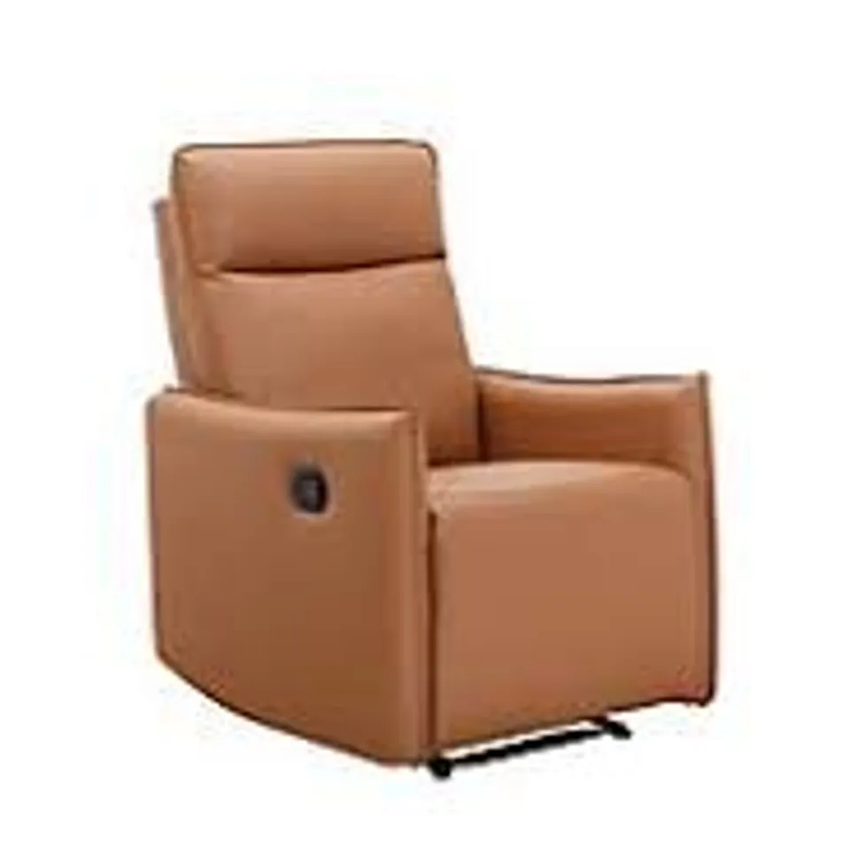 BOXED DOREL HOME LUGO FAUX LEATHER MANUAL RECLINER - COGNAC PU (1 BOX)