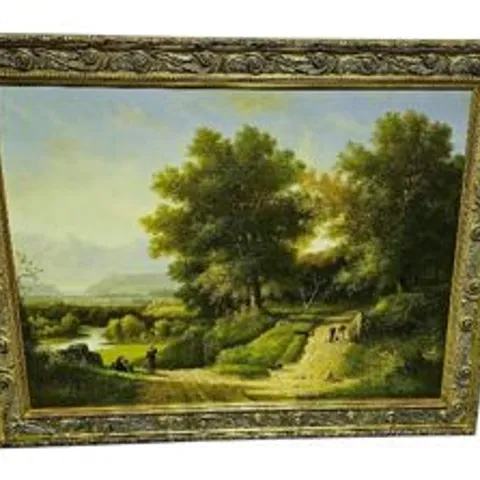 COUNTRYSIDE THEMED 18TH CENTURY OIL PAINTING