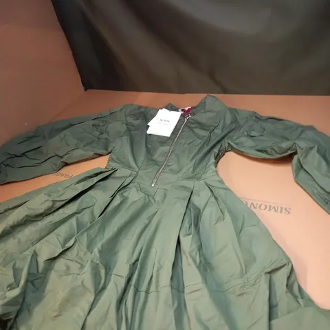 WOMENS ALEXANDER MCQUEEN KHAKI ZIPPED DRESS SIZE S