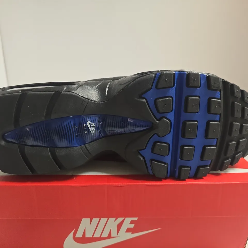 BOXED PAIR OF NIKE AIR MAX 95 TT – BLACK/CARBON GREY/ROYAL, UK 12